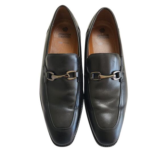 Johnston & Murphy Mens Richland Bit Loafer Size 12 Black Leather Cushion Comfort